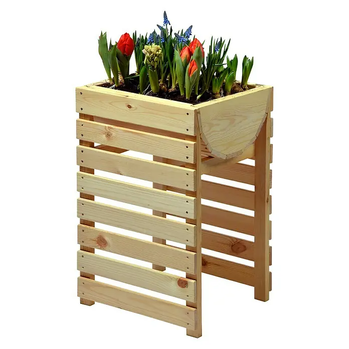 Dobar Hochbeet - 38 x 36 x 60 cm, Beige, Kiefer - Linke Seitenansicht