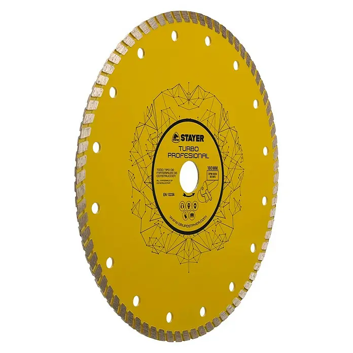 Stayer Disco abrasivo de diamante Turbo Profesional - Diámetro disco: 180 mm, Apto para: Baldosas para suelos