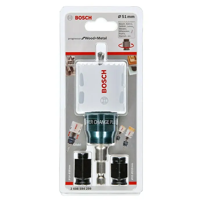 Bosch Professional Lochsägen-Set BiM Progressor - Durchmesser: 51 mm, 5 -tlg. - Vorderansicht
