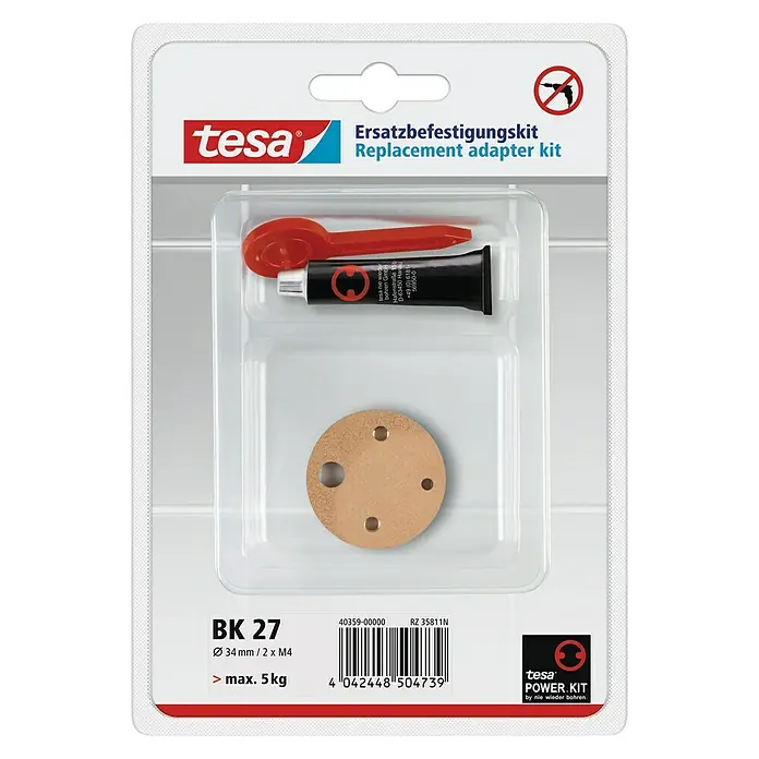 Tesa Befestigungskit BK 27 - Kleben, Geeignet für: Badutensilien - Vorderansicht