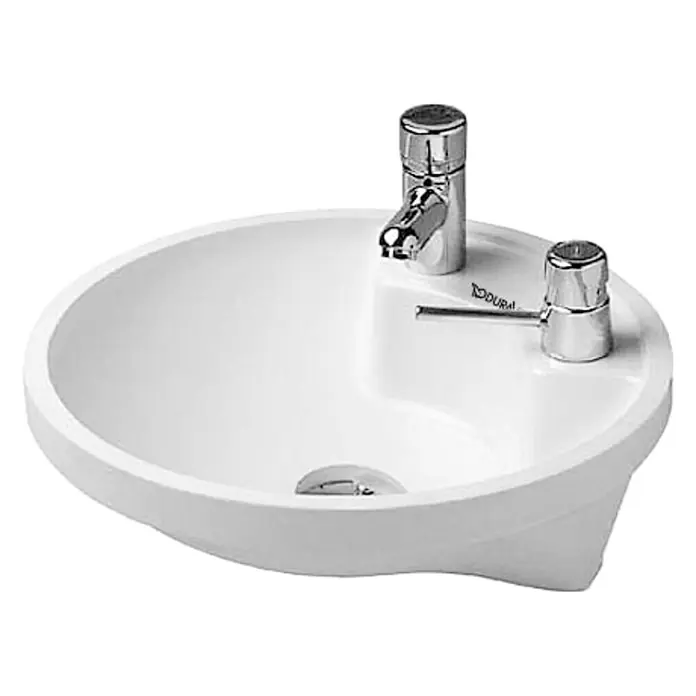 Duravit Architec Waschschale - Durchmesser: 43 cm, Ohne Spezialglasur, Hahnloch: Links, Ohne Überlauf, Weiß - Vorderansicht