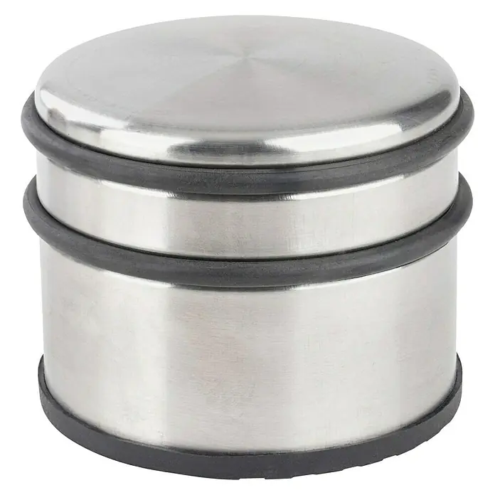 Stoper za vrata - Ø x V: 90 x 75 mm, Srebrna-crna - Pogled s desne strane