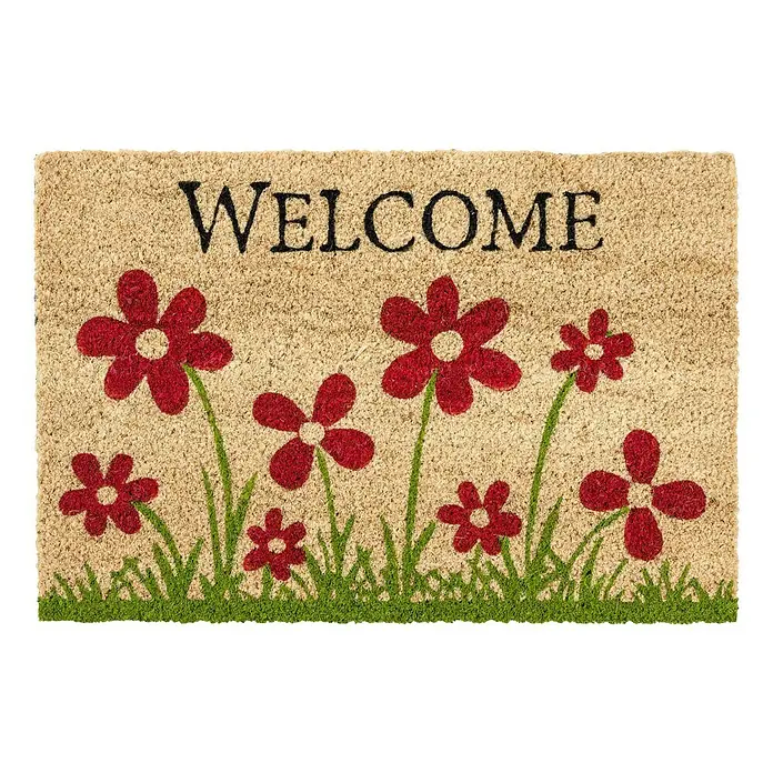 Astra Coco Kokosfußmatte Coco Style - Blumenwiese, Bunt, 40 x 60 cm, 100 % Kokos - Ansicht von oben