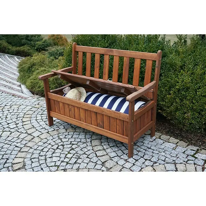 Dobar Gartenbank - 115 cm, Kiefer, Braun - Stimmungsaufnahme