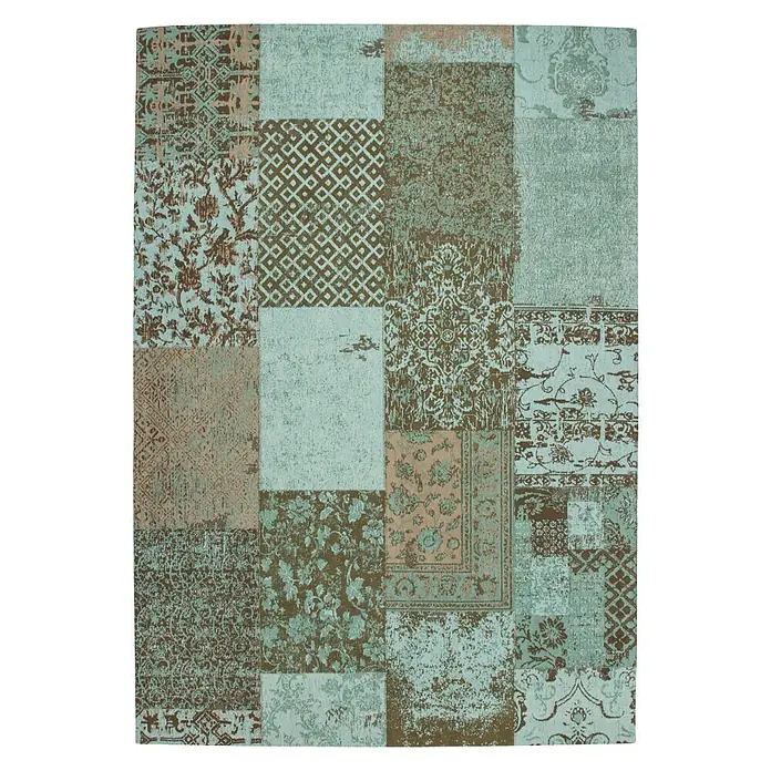 Kayoom Teppich Jacquard - Türkis, L x B: 170 x 120 cm, 100 % Baumwolle - Vorderansicht