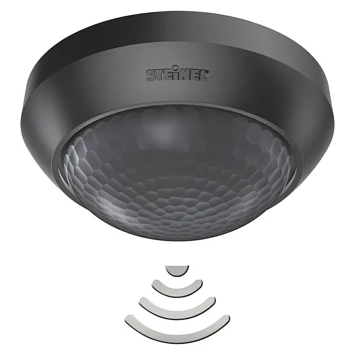 Steinel Bewegungsmelder IS 360-3 - Schwarz, Reichweite ca.: 12 m, 360 ° - Vorderansicht