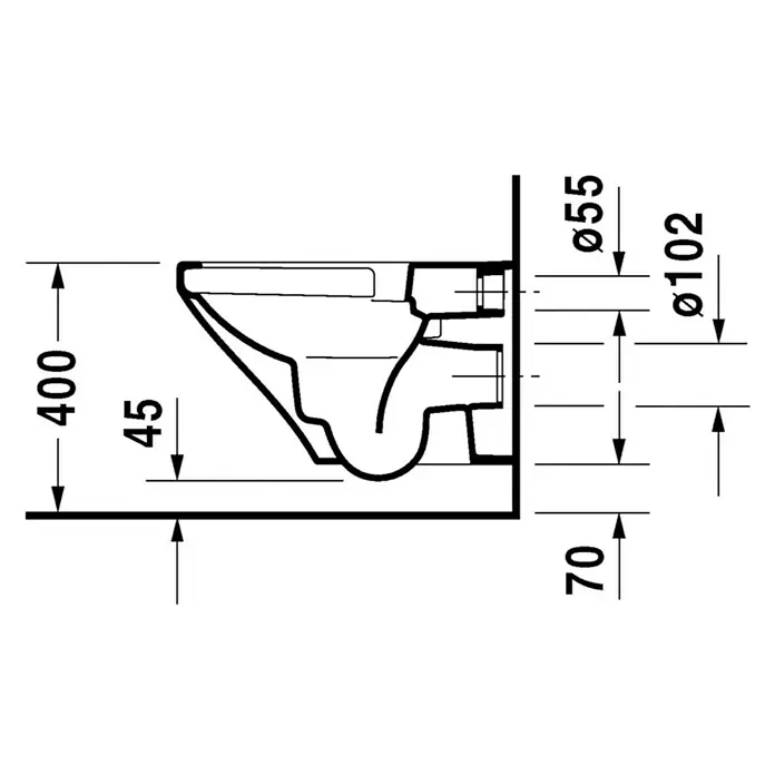 Duravit DuraStyle Wand-WC - Spülrandlos, Mit schmutzabweisender Glasur, Spülform: Tief, Sichtbarkeit Befestigung: Verdeckt, Weiß