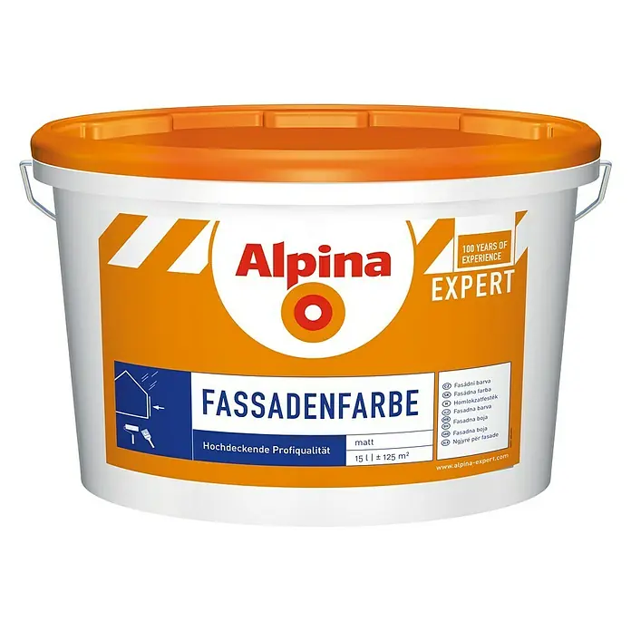 Alpina Expert Fassadenfarbe - Weiß, 15 l, Matt