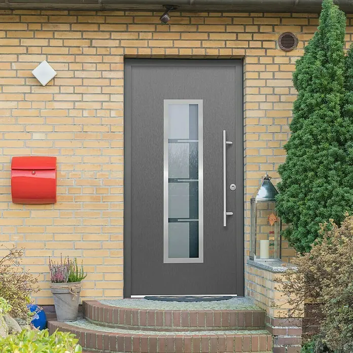 Splendoor Haustür Thermodoor SP40EA RC2 - 110 x 210 cm, DIN Anschlag: Rechts, Edel-Anthrazit - Stimmungsaufnahme