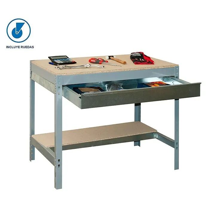 Simonrack Simonwork Banco de trabajo BT0 Box Mobile - L x An x Al: 76 x 150 x 95 cm, Capacidad de carga: 120 kg, Gris