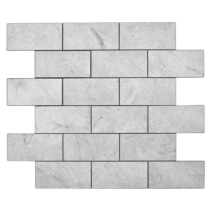 Selbstklebemosaik SAM 4SW09MLM - 29,5 x 29 cm, Metall, Grau - Vorderansicht
