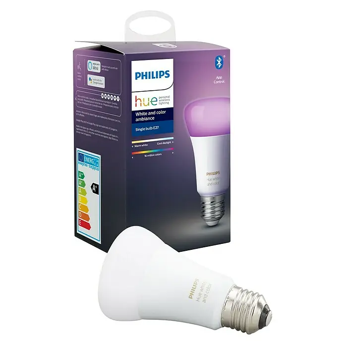 Philips Hue LED žarulja White & Color Ambiance - E27, 9 W, RGBW, Može se prigušiti, 1 kom - Pogled s lijeve strane