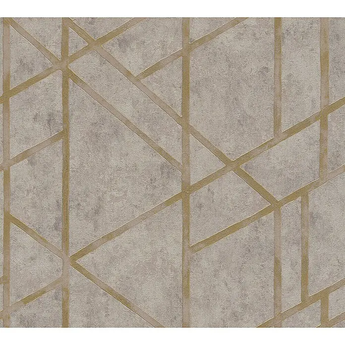 AS Creation Metropolitan Stories Vliestapete Geometrie - Grau/Braun, Grafisch, 10,05 x 0,53 m - Detailaufnahme
