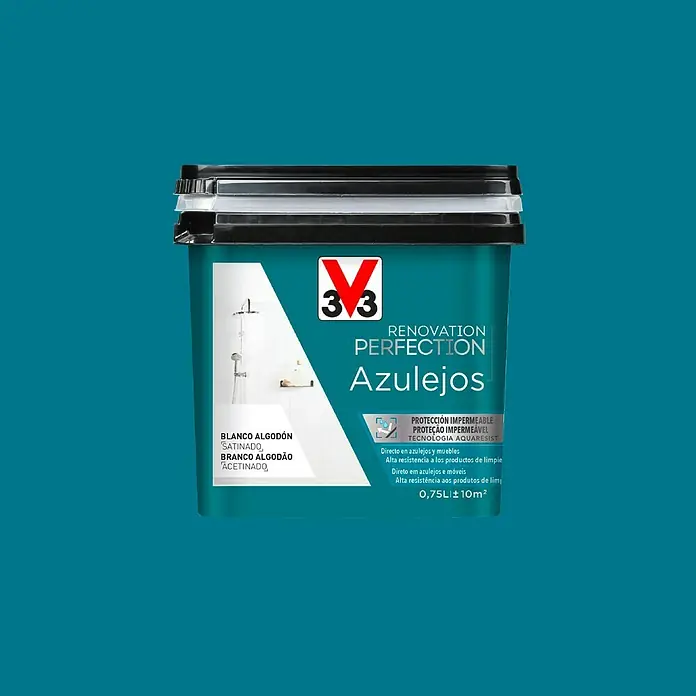 V33 Esmalte para azulejos Renovation Perfection - Azul profundo, 750 ml, Satinado