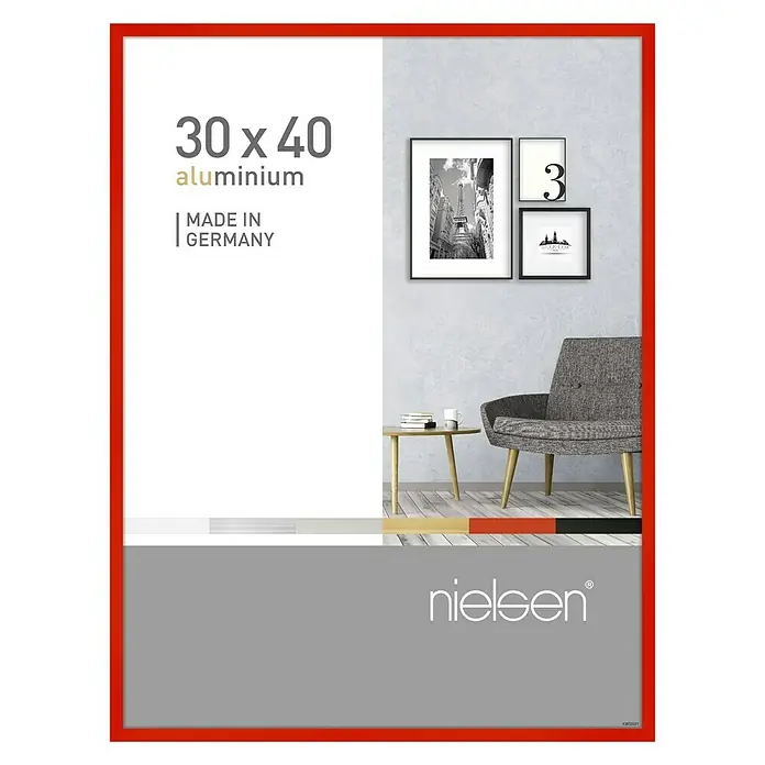 Nielsen Bilderrahmen Pixel - Tornadorot, 30 x 40 cm, Aluminium - Vorderansicht