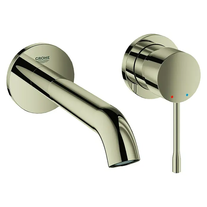 Grohe Essence Wand-Waschtischarmatur M - 2-Loch, Nickel, Glänzend - Linke Seitenansicht