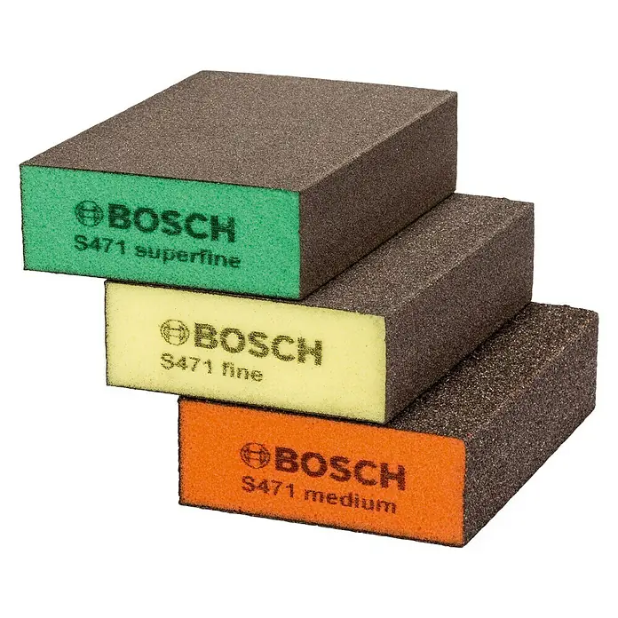 Bosch Set brusnih spužvica Flat - 3-dij. - Pogled s desne strane