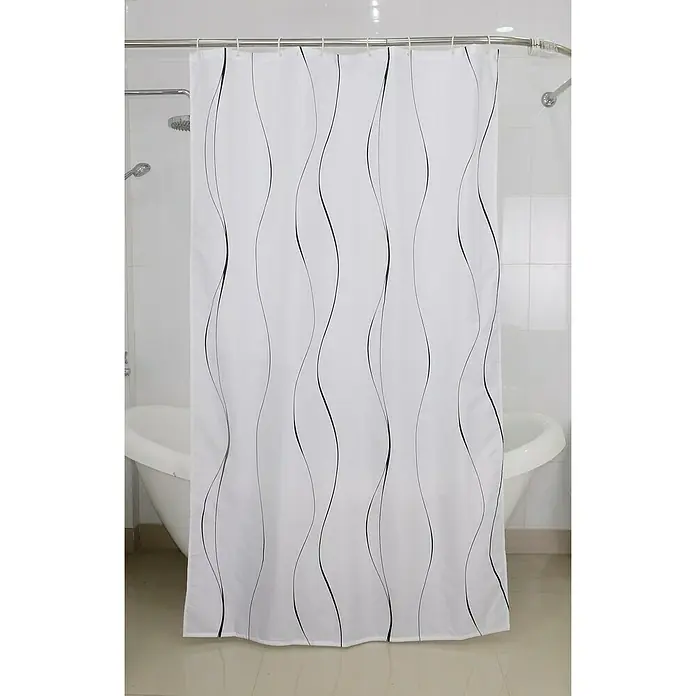 Venus Tekstilna zavjesa za kadu - 120 x 200 cm, Bijele boje - Živopisni prikaz