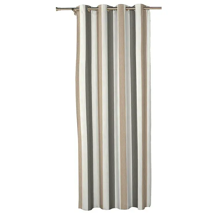 Visillo para ventana Andros - 140 x 270 cm, 22% algodón, 56% poliéster, 22% lino, Marrón