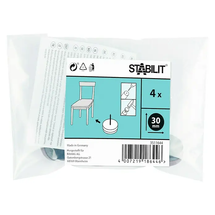 Stabilit Plastična klizna podloga - 30 mm, 4 kom, Smeđe boje, Sa zatikom