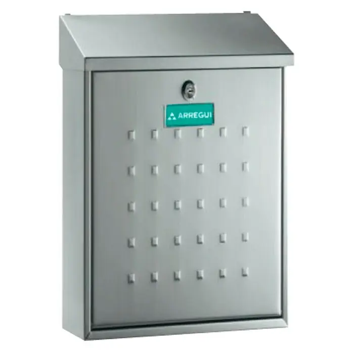 Arregui Premium Buzón de correo E-5607 - Acero, L x An x Al: 25 x 10 x 40 cm, Plateado