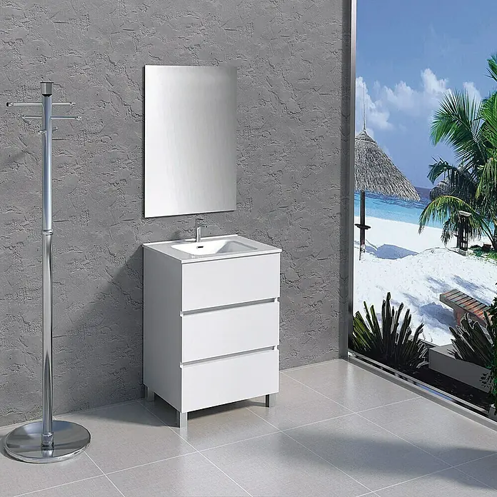 Conjunto de mueble de baño Patri - 60 cm, 3 piezas, Blanco