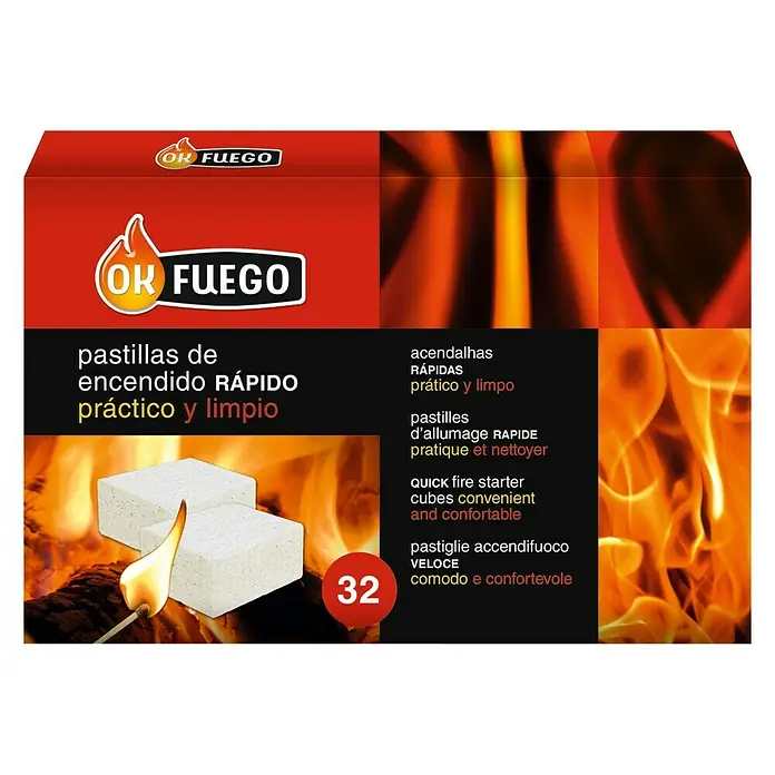 Ok Fuego Pastillas de encendido rápido - 32 ud.