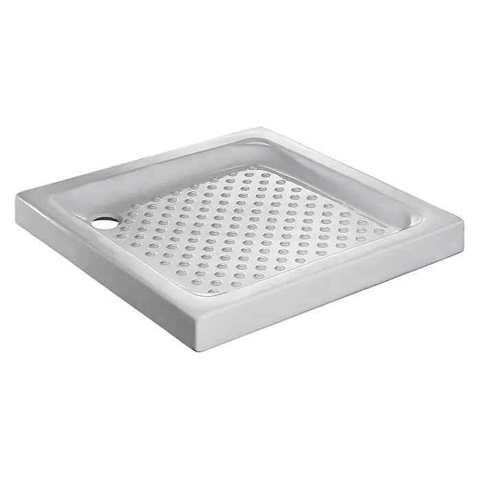 Plato de ducha porcelánico - L x An: 90 x 90 cm, Blanco