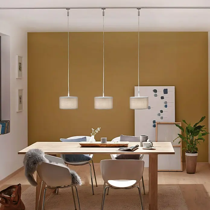 Paulmann DecoSystems Lampenschirm Tessa - Durchmesser: 25 cm, Hellgrau, Textil, Form: Rund - Stimmungsaufnahme