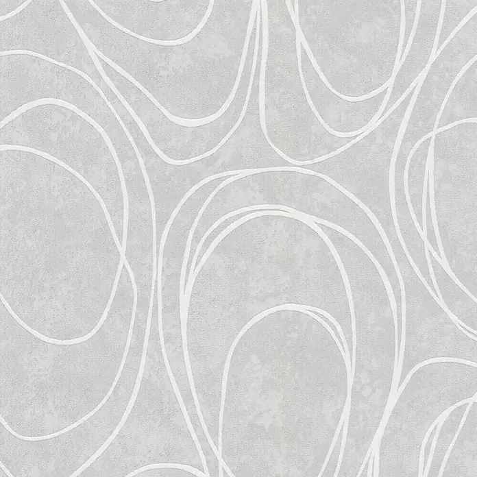 Papel pintado geométrico espiral 1 - Beige/Gris, 10 x 0,53 m