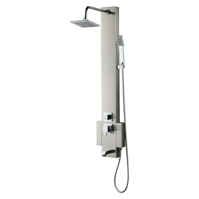 Rousseau Panel de ducha Trento - Altura: 122 cm, Con grifo monomando, Acero inoxidable