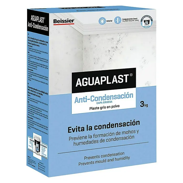 Beissier Aguaplast Plaste en polvo Anti Condensación - Gris, 3 kg