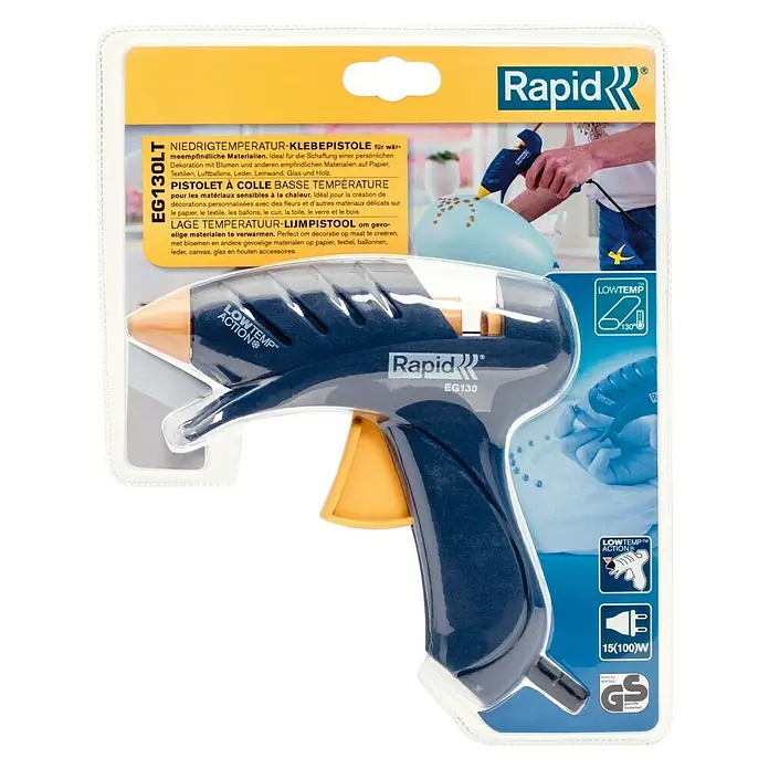 Rapid Pistola termoencoladora EG130 - 15 W, Diámetro cartucho de cola: 9 mm, ovalado