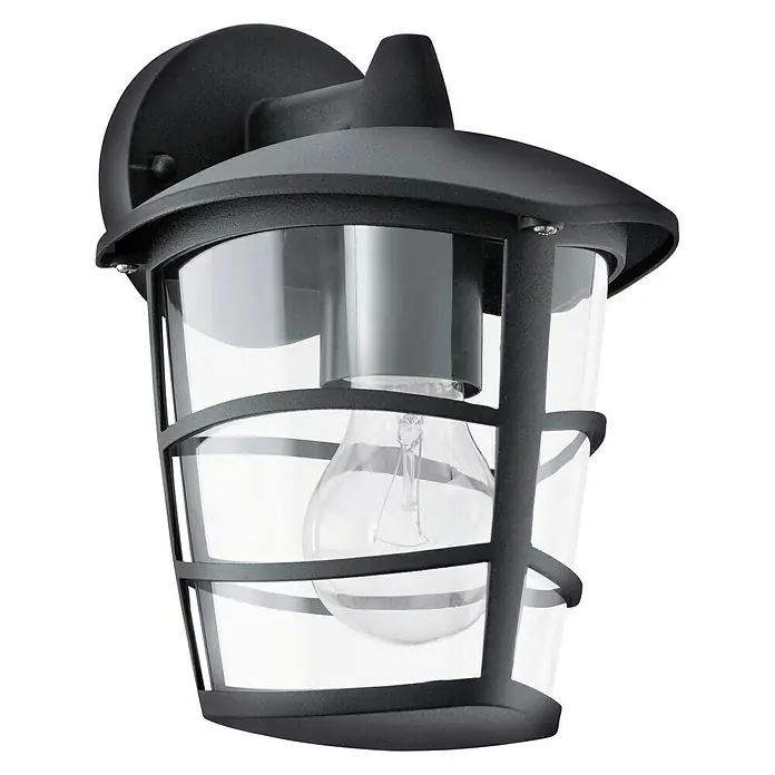 Eglo Aloria Aplique exterior - 60 W, 19 x 17 x 22,5 cm, Negro, IP44, Descendente