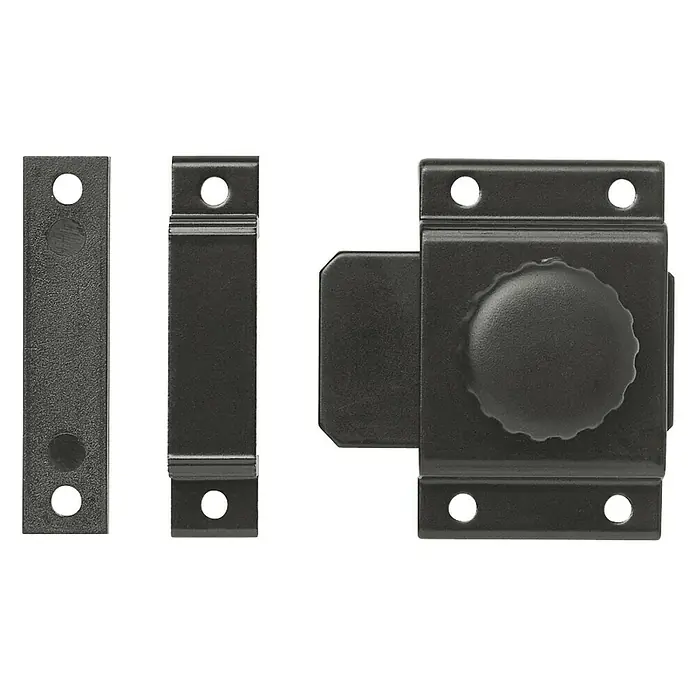 Pestillo deslizante - L x An x Al: 22 x 45 x 3,6 mm, Aluminio, Negro