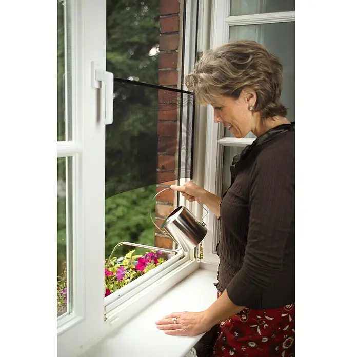Tesa Insect Stop Mosquitera para ventana - An x Al: 150 x 130 cm, Negro, Fijación por velcro, Ventana