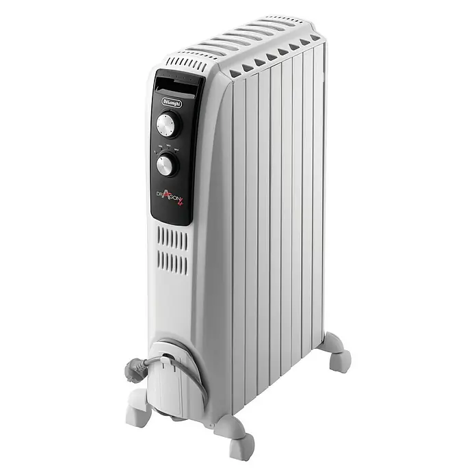 De'Longhi Radiador de aceite Dragon - 2.000 W, Blanco, L x An x Al: 44 x 16 x 65 cm