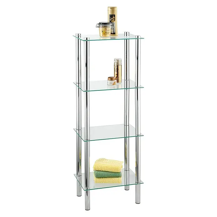 Wenko Estantería de baño Yago - L x An x Al: 30 x 30 x 104 cm, Acero