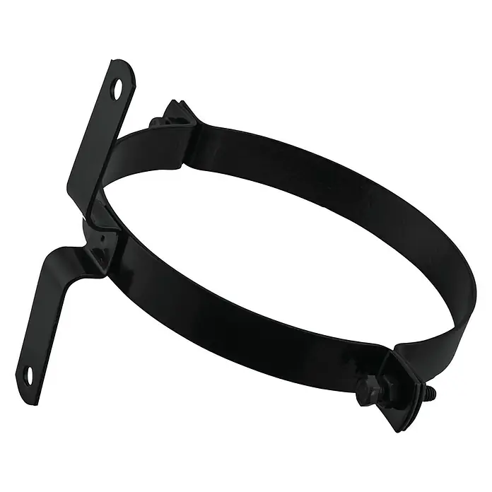 Abrazadera de pared esmaltada - Diámetro: 200 mm, Esmaltado, Negro