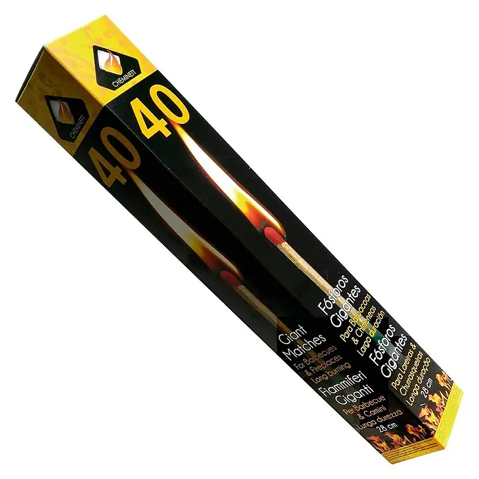 Fósforos gigantes - 40 uds., Fuego para chimenea y barbacoa
