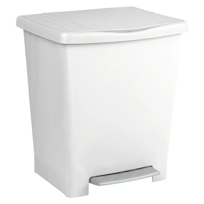 Tatay Cubo con pedal Millenium - 23 l, Blanco, Plástico
