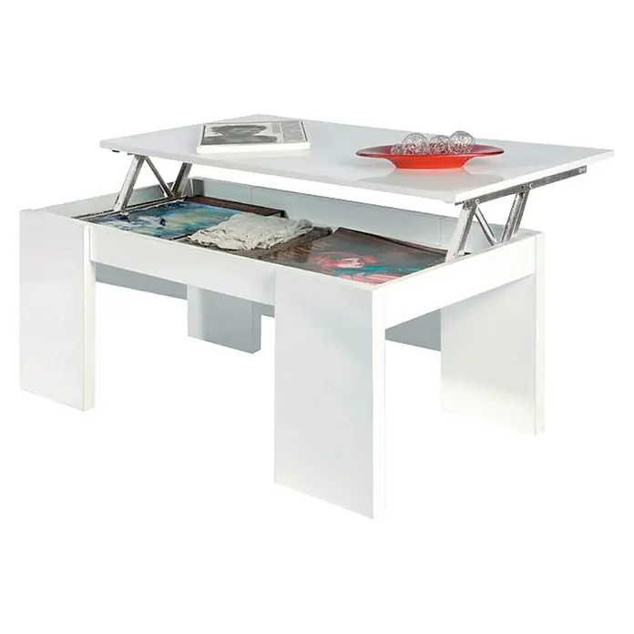Mesa de centro Kendra - L x An x Al: 50 x 100 x 42 cm, Blanco