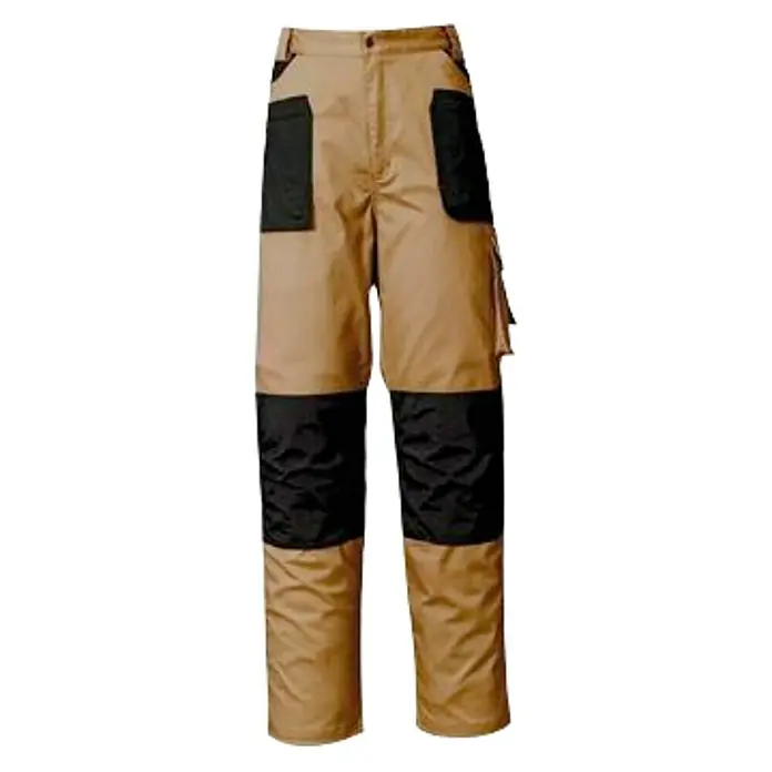 Industrial Starter Pantalones de trabajo Stretch - Algodón: 97%, Spandex: 3%, XL, Beige/Negro