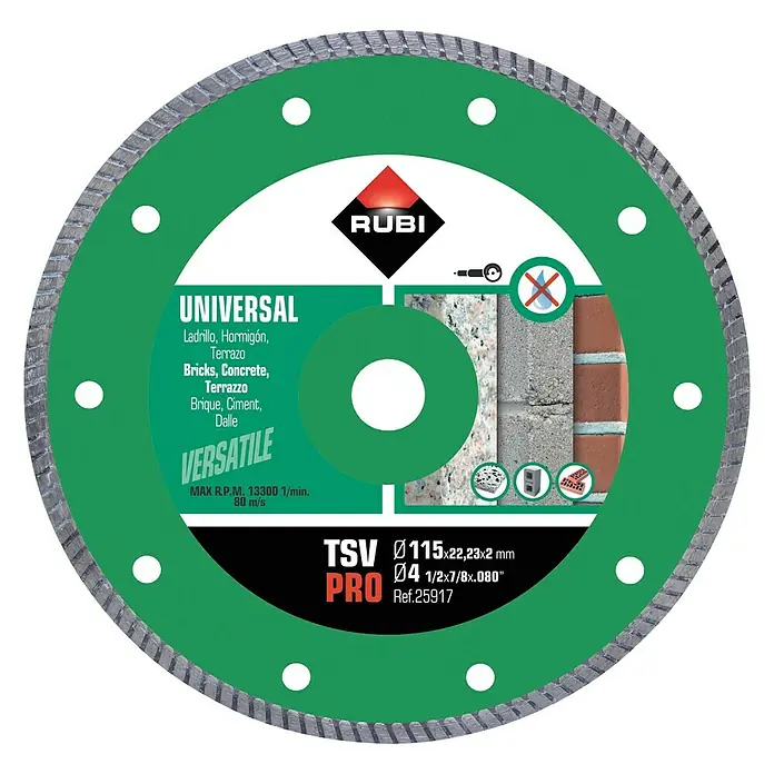 Rubi Disco de corte de diamante TSV PRO - Diámetro disco: 115 mm, Apto para: Materiales de obra