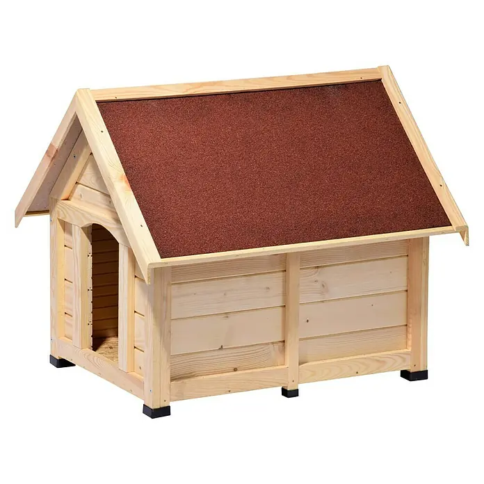 Dobar Hundehütte - Natur, 112 x 97 x 104 cm, Kiefernholz - Linke Seitenansicht