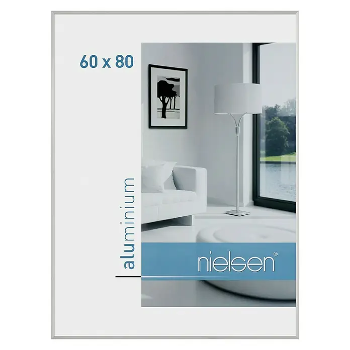 Nielsen Bilderrahmen Pixel - Mattsilber, 60 x 80 cm, Aluminium - Vorderansicht
