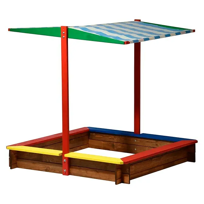 Dobar Sandkasten - 120 x 120 x 125 cm, Holz - Rechte Seitenansicht