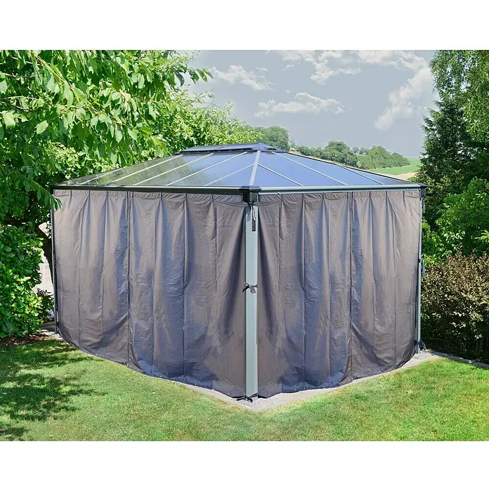 Palram – Canopia Vorhang für Pavillon Martinique - 4,2 x 2,17 m, Polyester - Vorderansicht