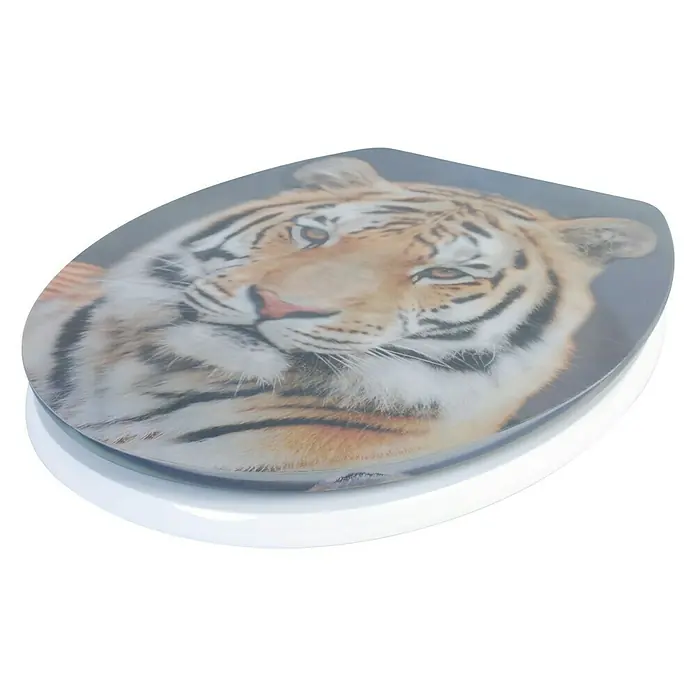 WC-Sitz Tiger 3D - Mit Absenkautomatik, MDF, Mehrfarbig