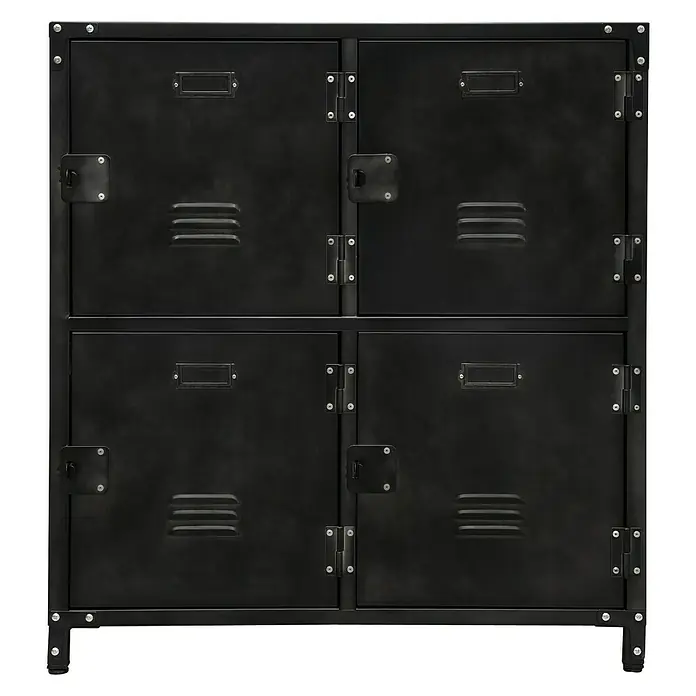 Metallschrank Vintage Industrial Style - 35 x 75 x 82,5 cm, Anzahl Türen: 4 Stk., Anzahl Fächer: 4 Stk. - Vorderansicht